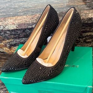Lauren Lorraine Black Textured Heels
